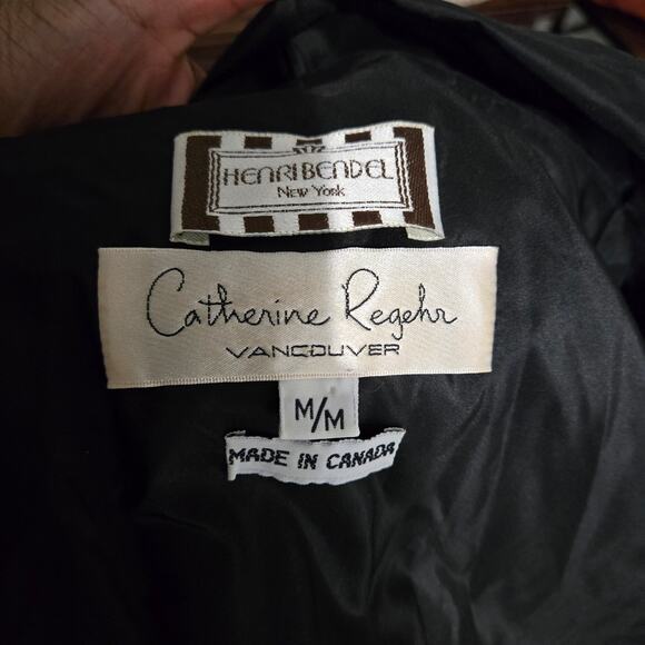 Catherine Regehr Silk Dress Black Wrap Taffeta Shawl Collar Crinoline Medium - Picture 7 of 16